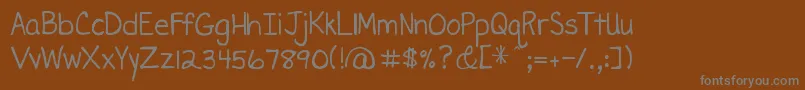 フォントDjbMissLiz – 茶色の背景に灰色の文字