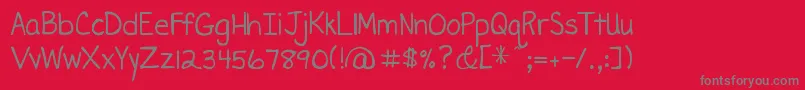 DjbMissLiz Font – Gray Fonts on Red Background