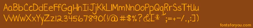 DjbMissLiz Font – Orange Fonts on Brown Background