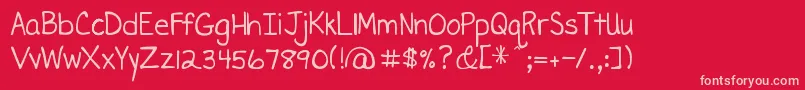 DjbMissLiz Font – Pink Fonts on Red Background