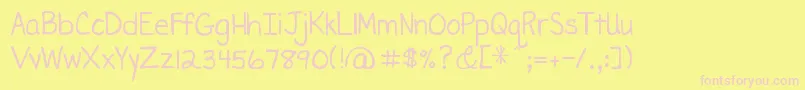 DjbMissLiz Font – Pink Fonts on Yellow Background
