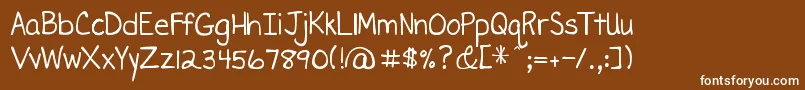 フォントDjbMissLiz – 茶色の背景に白い文字