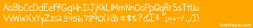 DjbMissLiz Font – White Fonts on Orange Background