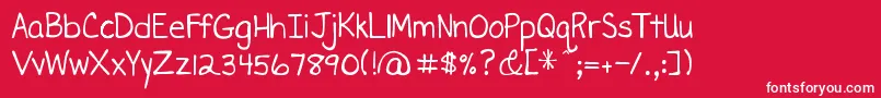 DjbMissLiz Font – White Fonts on Red Background