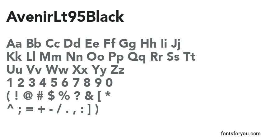 Czcionka AvenirLt95Black – alfabet, cyfry, specjalne znaki