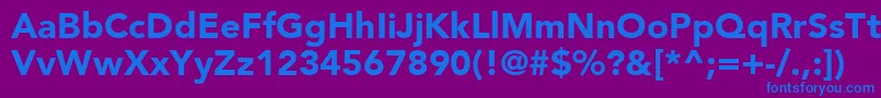 AvenirLt95Black Font – Blue Fonts on Purple Background