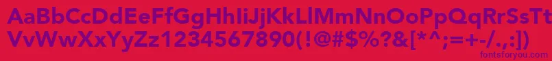 AvenirLt95Black Font – Purple Fonts on Red Background