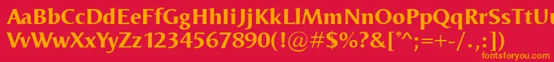 フォントOdenseXbold – 赤い背景にオレンジの文字