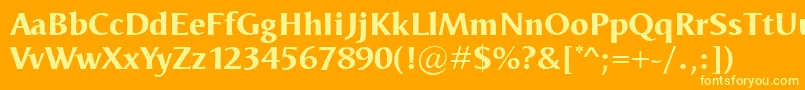 Weitere Informationen zur OdenseXbold-Schriftart OdenseXbold-Schriftart – Gelbe Schriften auf orangefarbenem Hintergrund