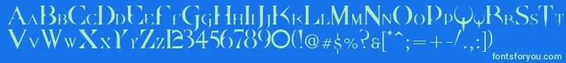 Dpquake Font – Green Fonts on Blue Background