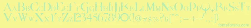 Dpquake Font – Green Fonts on Yellow Background