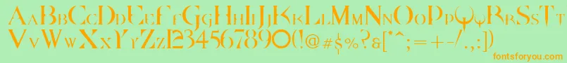 Dpquake Font – Orange Fonts on Green Background