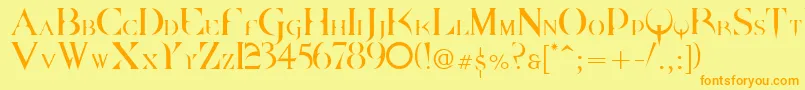 Dpquake Font – Orange Fonts on Yellow Background