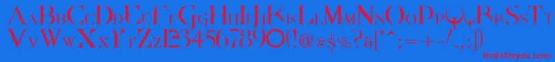 Dpquake Font – Red Fonts on Blue Background