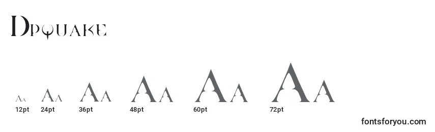 Размеры шрифта Dpquake
