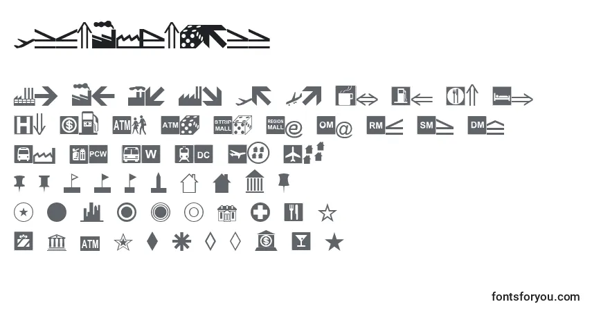 Schriftart EsriBusiness – Alphabet, Zahlen, spezielle Symbole
