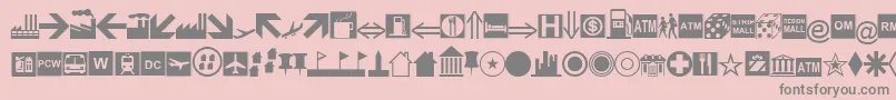 EsriBusiness-fontti – harmaat kirjasimet vaaleanpunaisella taustalla