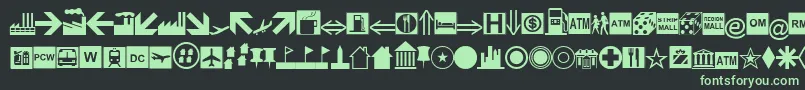 EsriBusiness-fontti – vihreät fontit mustalla taustalla