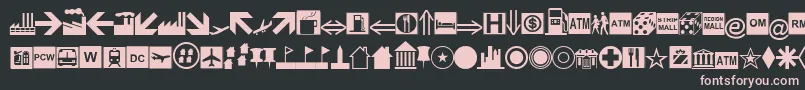 EsriBusiness-fontti – vaaleanpunaiset fontit mustalla taustalla