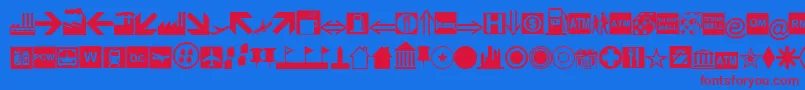 EsriBusiness-fontti – punaiset fontit sinisellä taustalla