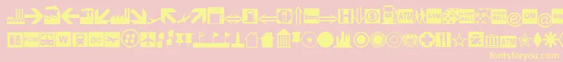 EsriBusiness-fontti – keltaiset fontit vaaleanpunaisella taustalla