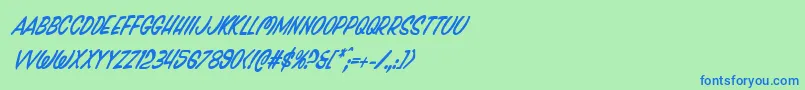 Pressdarlingcondital Font – Blue Fonts on Green Background