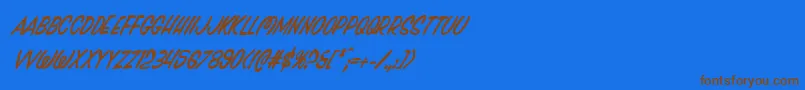 Pressdarlingcondital Font – Brown Fonts on Blue Background
