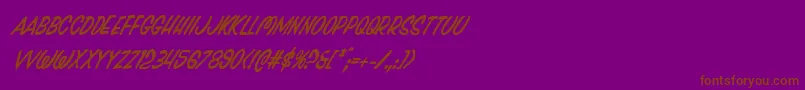 Pressdarlingcondital-Schriftart – Braune Schriften auf violettem Hintergrund