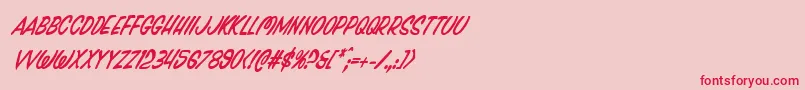 Pressdarlingcondital-Schriftart – Rote Schriften auf rosa Hintergrund