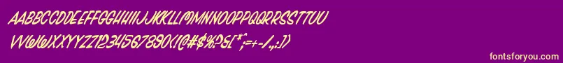 Pressdarlingcondital Font – Yellow Fonts on Purple Background