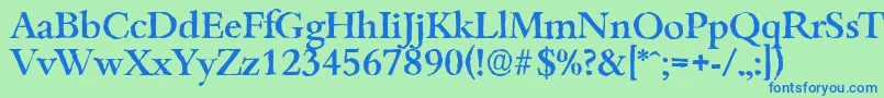 Шрифт BambergantiqueMediumRegular – синие шрифты на зелёном фоне