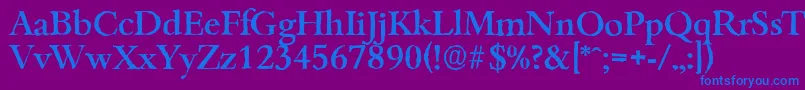 Fonte BambergantiqueMediumRegular – fontes azuis em um fundo violeta