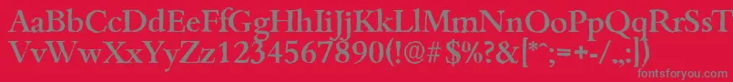 フォントBambergantiqueMediumRegular – 赤い背景に灰色の文字