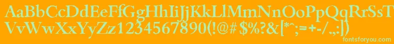 BambergantiqueMediumRegular-Schriftart – Grüne Schriften auf orangefarbenem Hintergrund