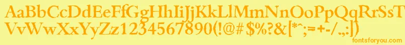 BambergantiqueMediumRegular-Schriftart – Orangefarbene Schriften auf gelbem Hintergrund