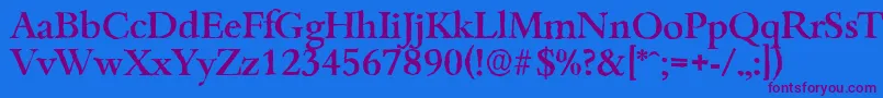 BambergantiqueMediumRegular Font – Purple Fonts on Blue Background