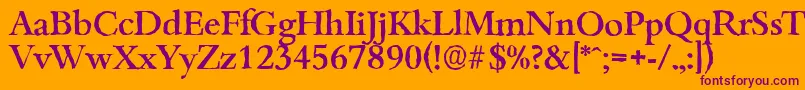 BambergantiqueMediumRegular-Schriftart – Violette Schriften auf orangefarbenem Hintergrund