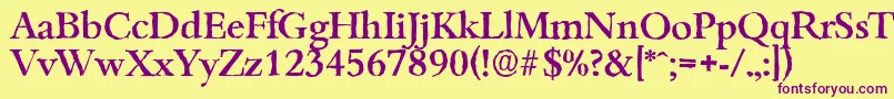 BambergantiqueMediumRegular Font – Purple Fonts on Yellow Background