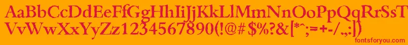 BambergantiqueMediumRegular-Schriftart – Rote Schriften auf orangefarbenem Hintergrund