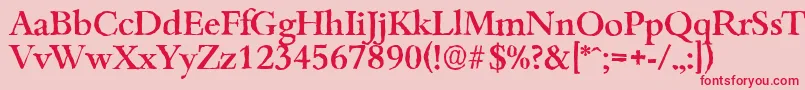 BambergantiqueMediumRegular Font – Red Fonts on Pink Background