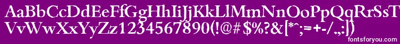 Fonte BambergantiqueMediumRegular – fontes brancas em um fundo violeta