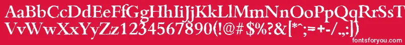 BambergantiqueMediumRegular-Schriftart – Weiße Schriften auf rotem Hintergrund