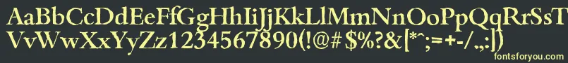 フォントBambergantiqueMediumRegular – 黒い背景に黄色の文字