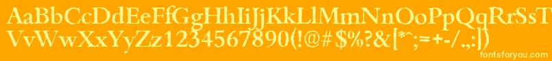 Шрифт BambergantiqueMediumRegular – жёлтые шрифты на оранжевом фоне