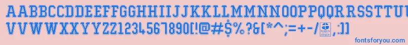 TypoCollegeOutlineDemo Font – Blue Fonts on Pink Background