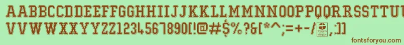 TypoCollegeOutlineDemo Font – Brown Fonts on Green Background