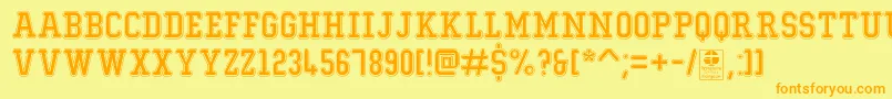 TypoCollegeOutlineDemo Font – Orange Fonts on Yellow Background