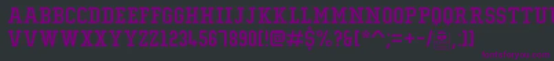 Шрифт TypoCollegeOutlineDemo – фиолетовые шрифты на чёрном фоне