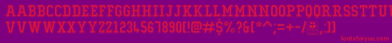 TypoCollegeOutlineDemo Font – Red Fonts on Purple Background