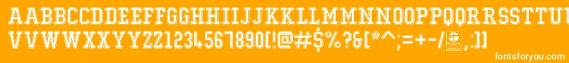 TypoCollegeOutlineDemo Font – White Fonts on Orange Background